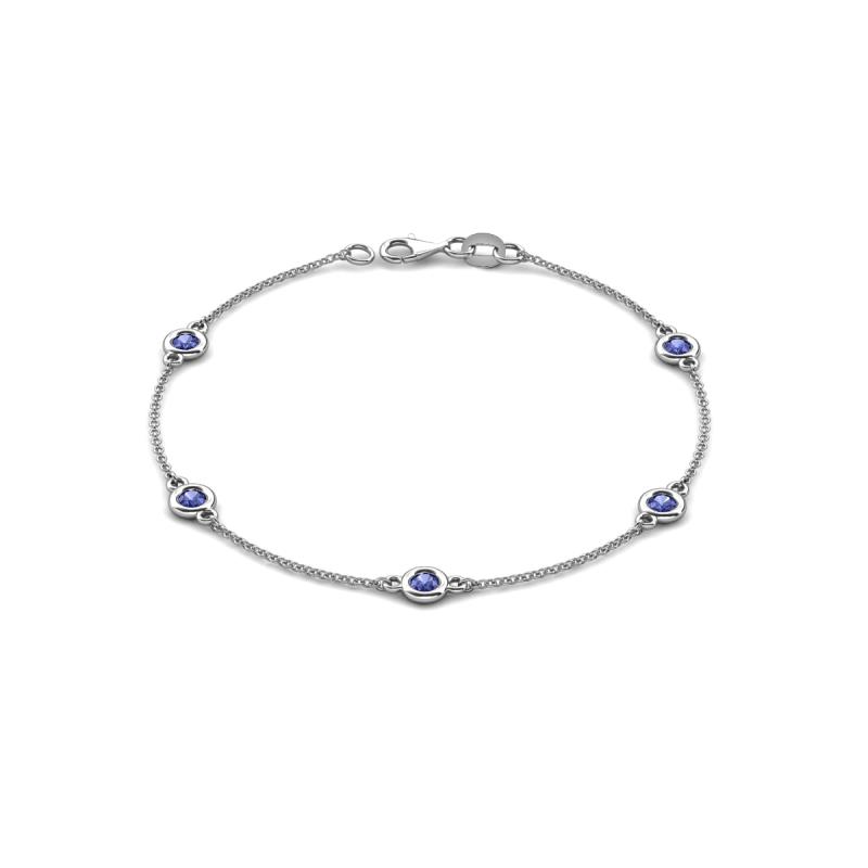 Aizza (5 Stn/4 mm) Iolite Station Bracelet 