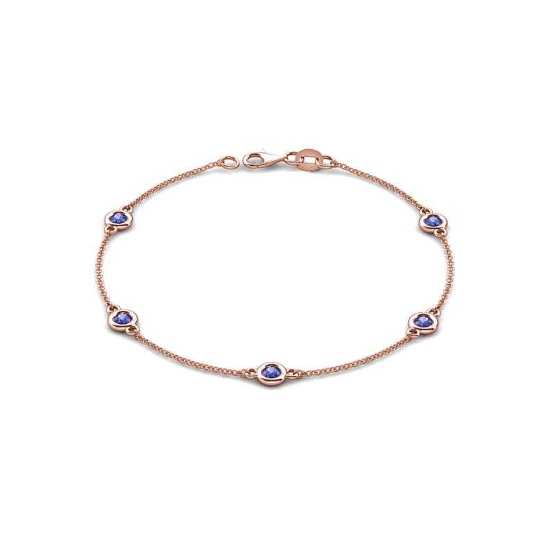 Aizza (5 Stn/4 mm) Iolite Station Bracelet 