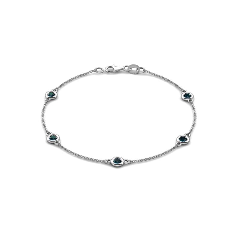Aizza (5 Stn/4 mm) London Blue Topaz Station Bracelet 
