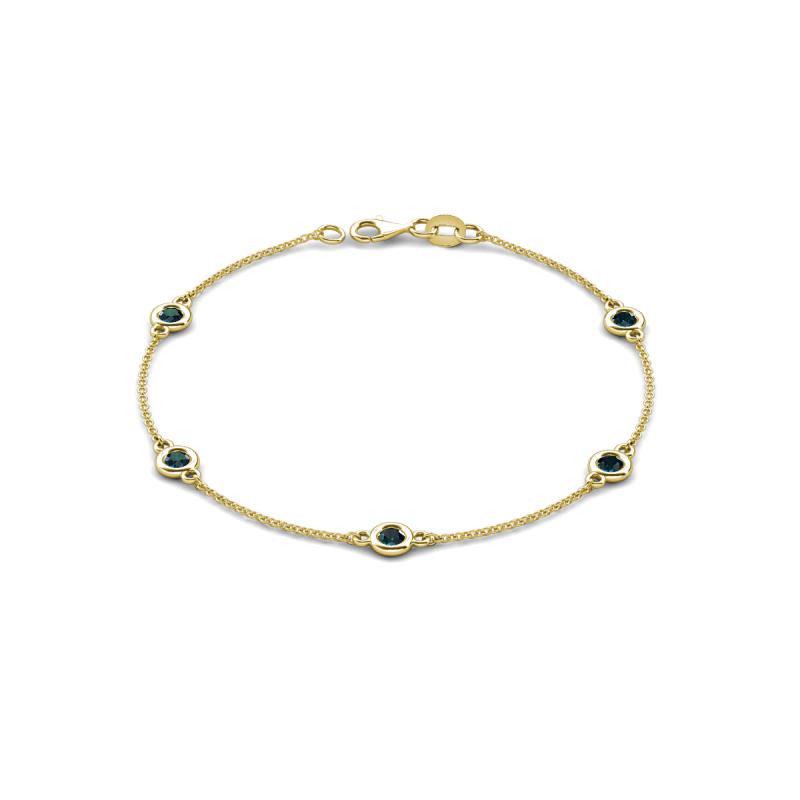 Aizza (5 Stn/4 mm) London Blue Topaz Station Bracelet 