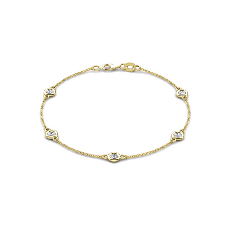 Aizza (5 Stn/4 mm) Moissanite Station Bracelet 
