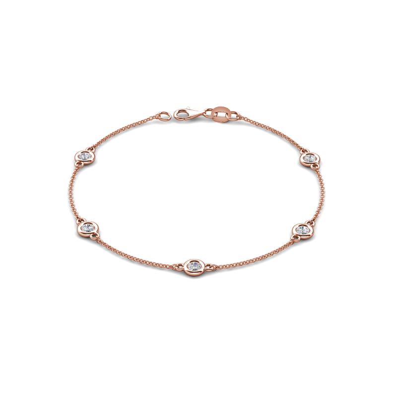 Aizza (5 Stn/4 mm) Moissanite Station Bracelet 