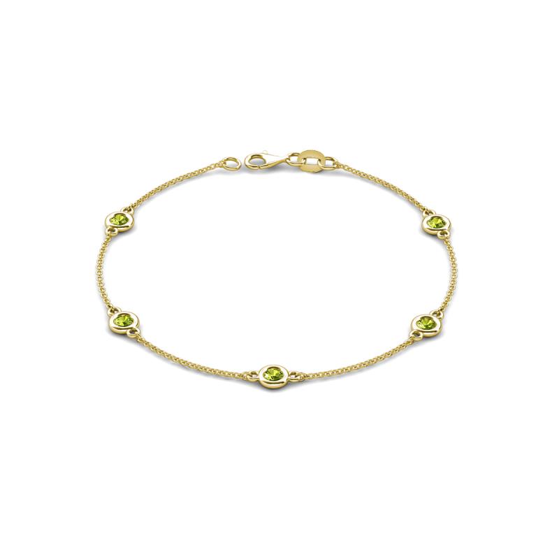 Aizza (5 Stn/4 mm) Peridot Station Bracelet 