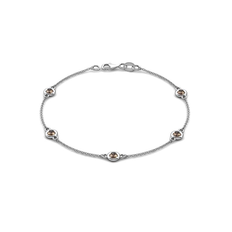 Aizza (5 Stn/4 mm) Smoky Quartz Station Bracelet 