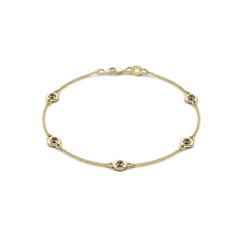 Aizza (5 Stn/4 mm) Smoky Quartz Station Bracelet 