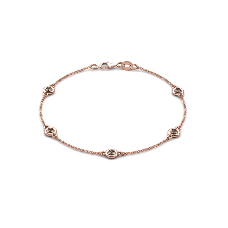 Aizza (5 Stn/4 mm) Smoky Quartz Station Bracelet 