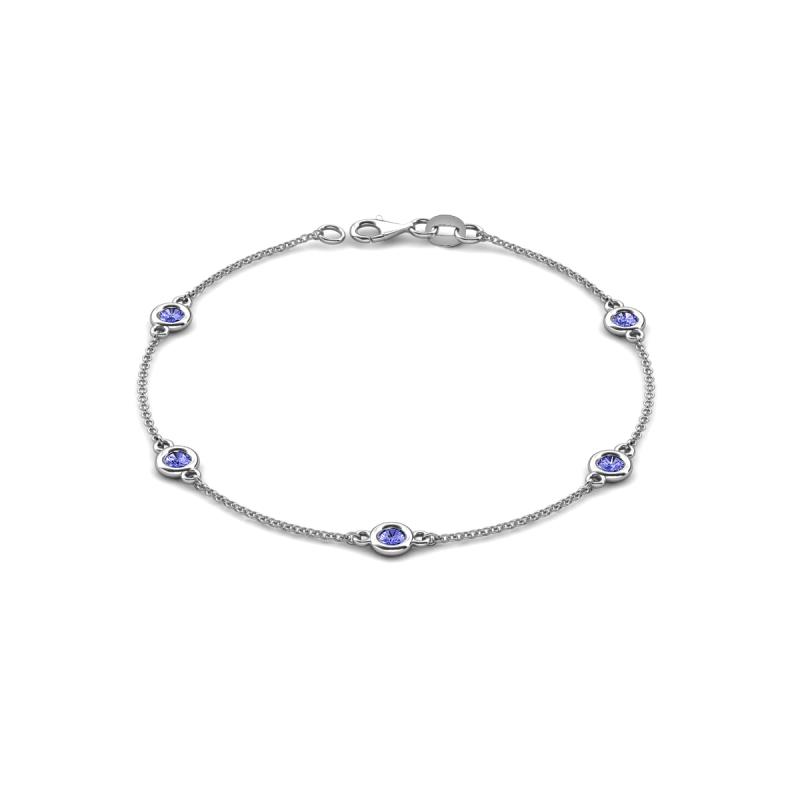 Aizza (5 Stn/4 mm) Tanzanite Station Bracelet 