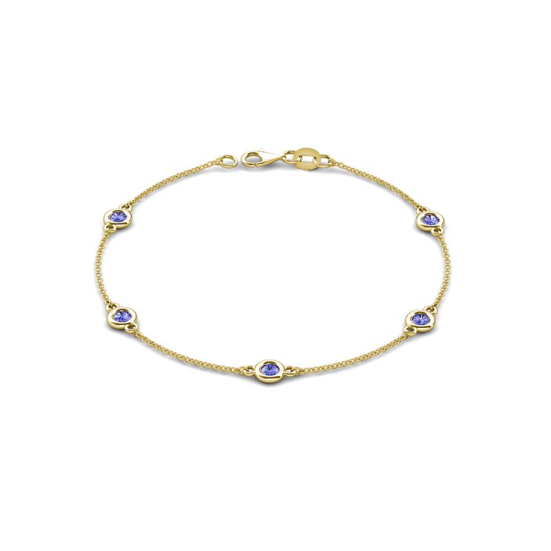 Aizza (5 Stn/4 mm) Tanzanite Station Bracelet 