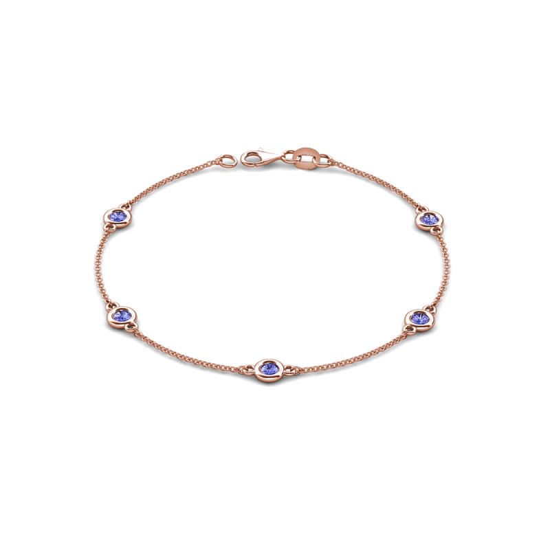 Aizza (5 Stn/4 mm) Tanzanite Station Bracelet 