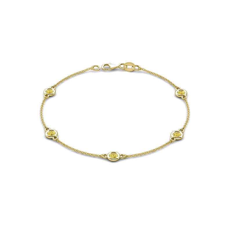 Aizza (5 Stn/4 mm) Yellow Sapphire Station Bracelet 