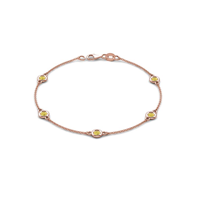 Aizza (5 Stn/4 mm) Yellow Sapphire Station Bracelet 