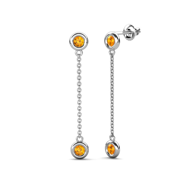 Robin 0.80 ctw Citrine Bezel set Women Drop Dangle Earrings 
