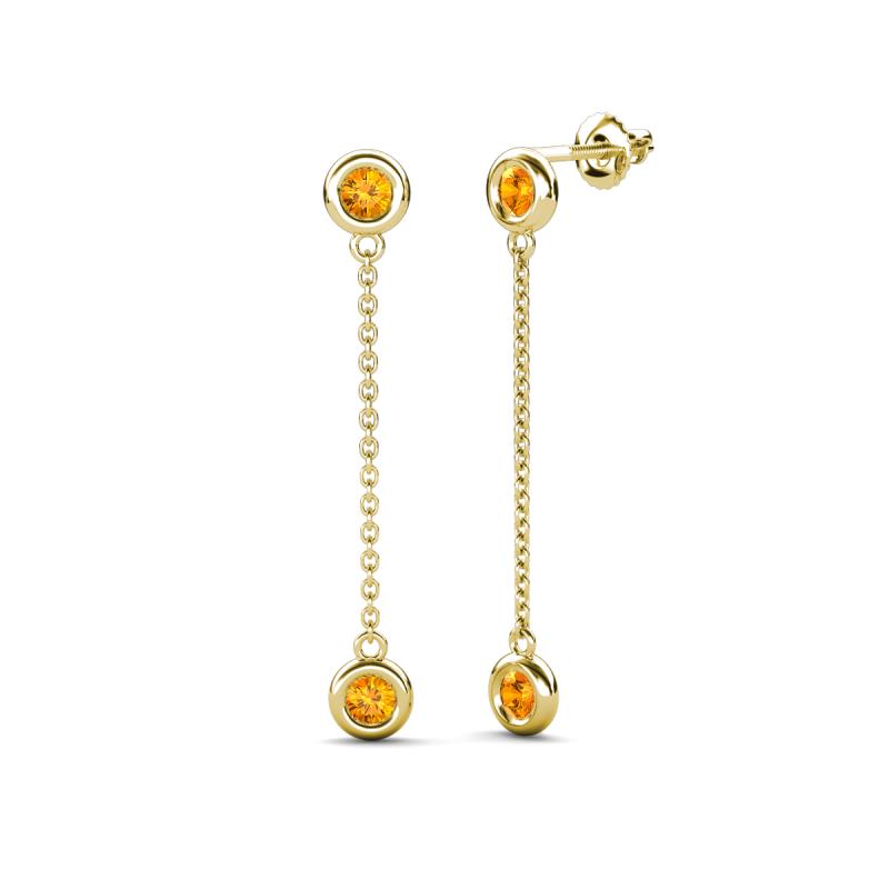 Robin 0.80 ctw Citrine Bezel set Women Drop Dangle Earrings 