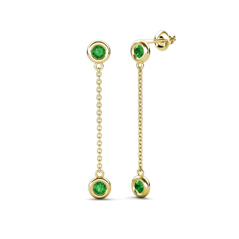 Robin 1.16 ctw Green Garnet Bezel set Women Drop Dangle Earrings 