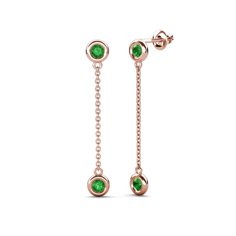 Robin 1.16 ctw Green Garnet Bezel set Women Drop Dangle Earrings 