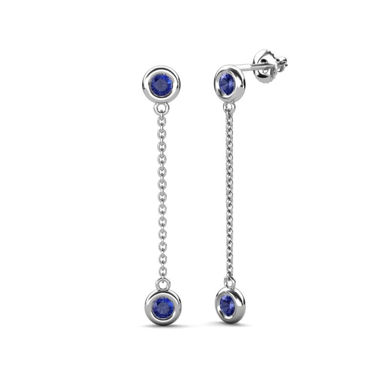Robin 0.80 ctw Iolite Bezel set Women Drop Dangle Earrings 