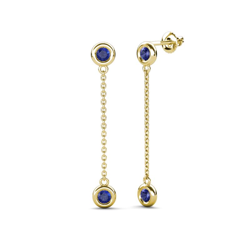 Robin 0.80 ctw Iolite Bezel set Women Drop Dangle Earrings 