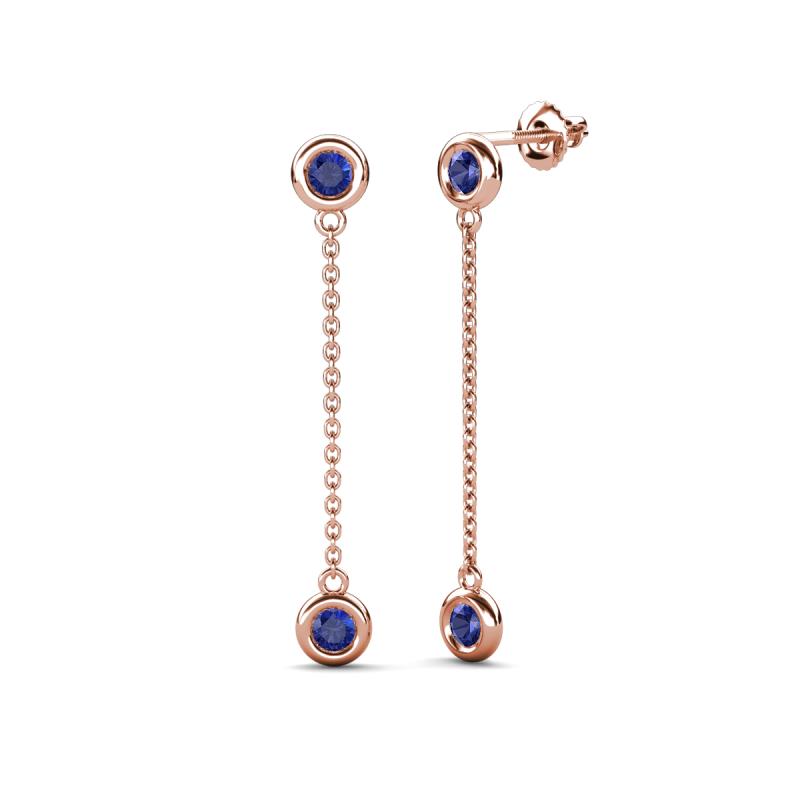 Robin 0.80 ctw Iolite Bezel set Women Drop Dangle Earrings 