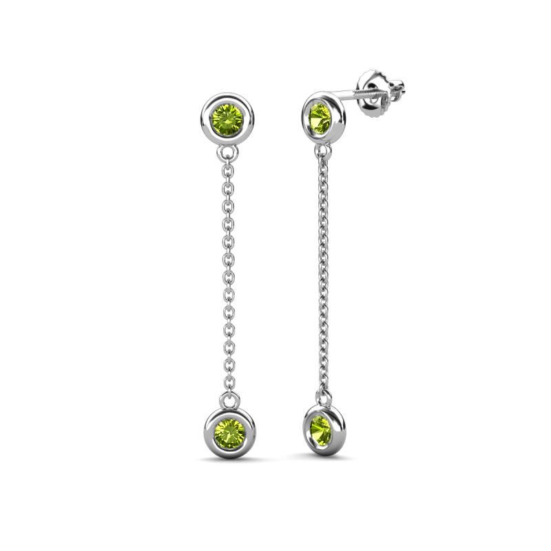 Robin 1.26 ctw Peridot Bezel set Women Drop Dangle Earrings 