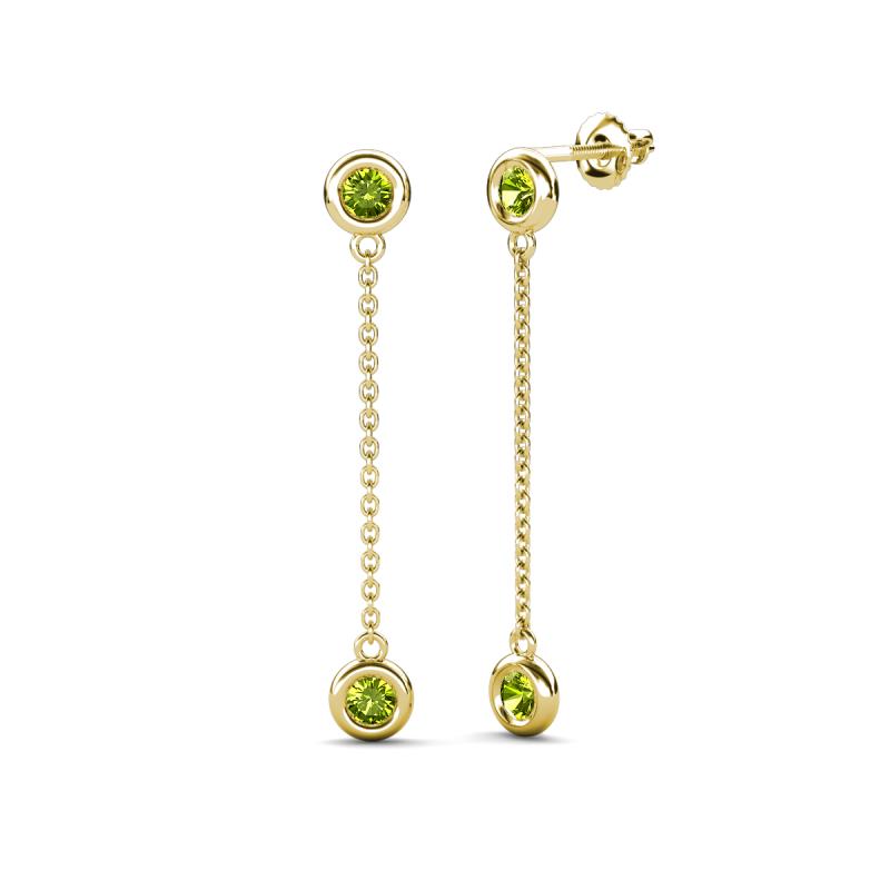 Robin 1.26 ctw Peridot Bezel set Women Drop Dangle Earrings 