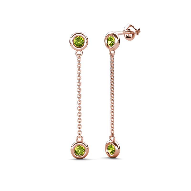 Robin 1.26 ctw Peridot Bezel set Women Drop Dangle Earrings 