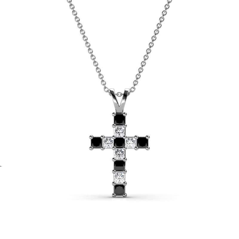 Ethel Black Diamond and Lab Grown Diamond Cross Pendant 