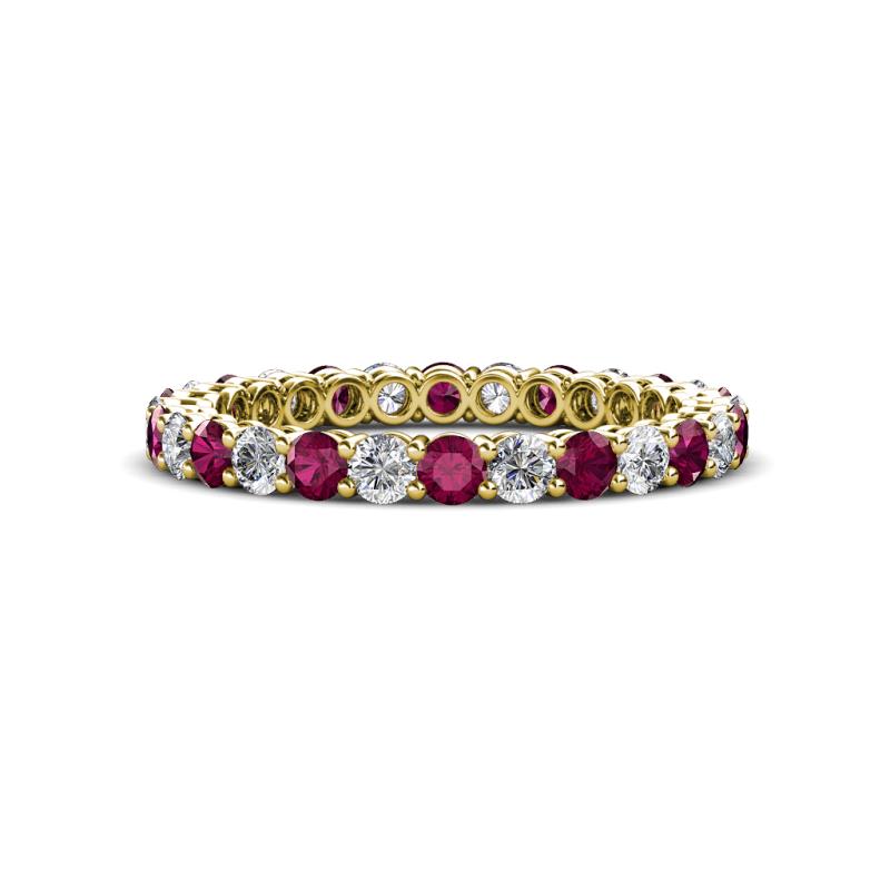 Tiffany 2.40 mm Rhodolite Garnet and Lab Grown Diamond Eternity Band 