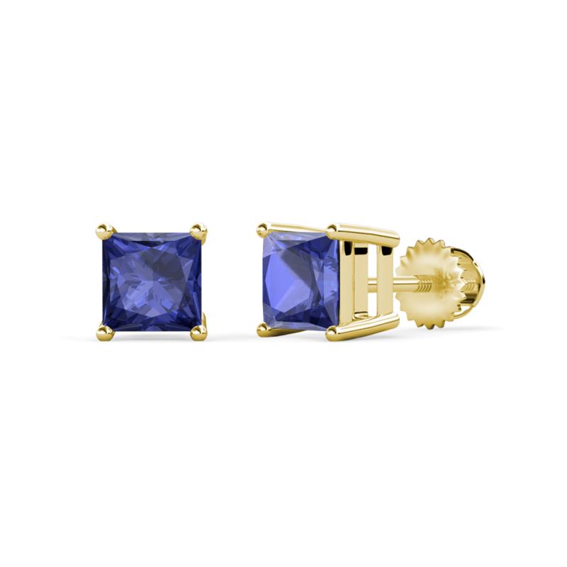 Zoey Iolite (4mm) Solitaire Stud Earrings 