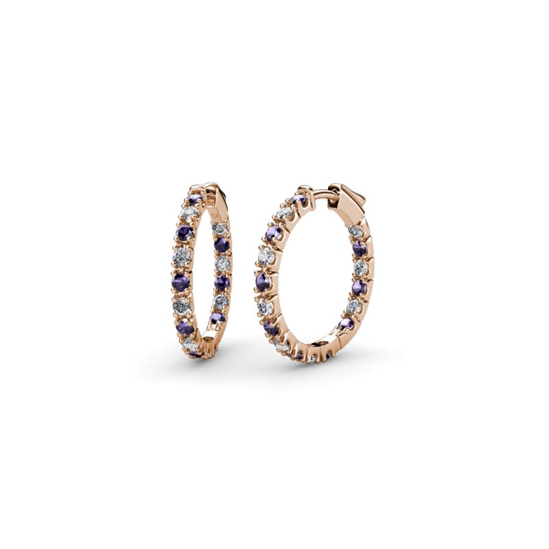 Amia Iolite and Diamond Hoop Earrings 