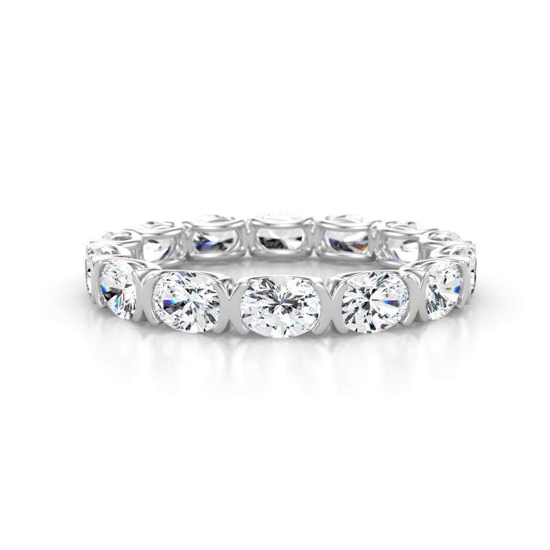 Abigail 2.10 ctw Oval Shape Lab Grown Diamond Comfort fit Eternity Band 