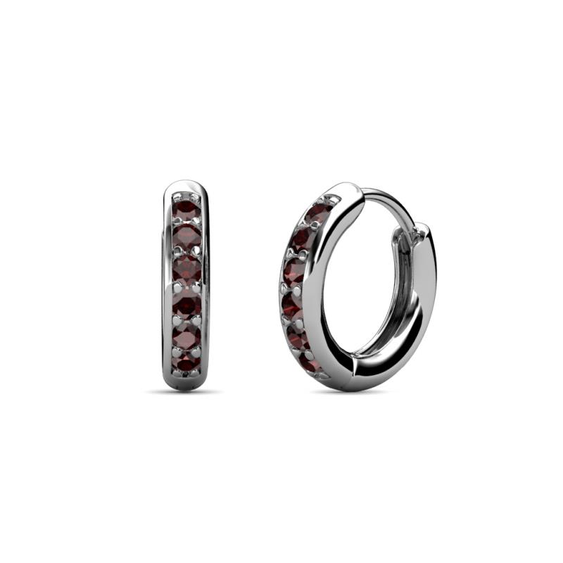 Cianna Petite Red Garnet Hoop Earrings 