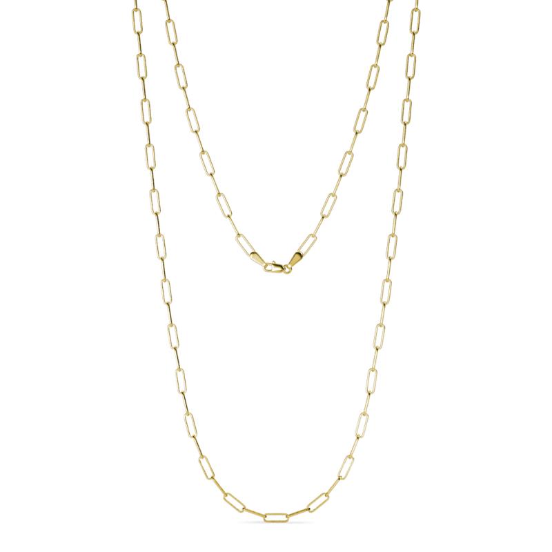 Norah Small Rectangle (9.00 x 3.00 mm) Solid Paperclip  Chain Necklace 