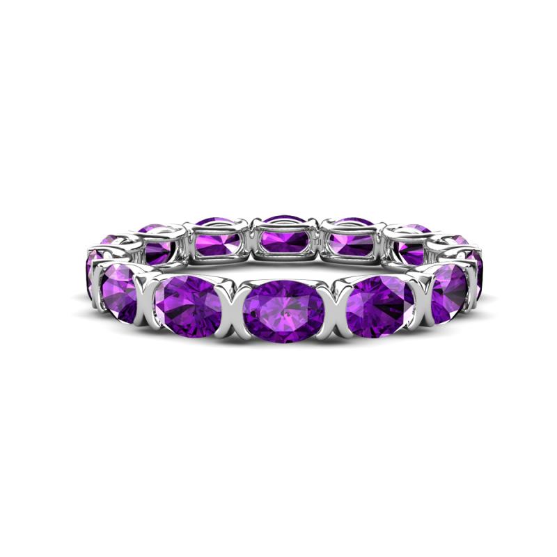 Abigail 2.38 ctw Oval Shape Amethyst Comfort fit Eternity Band 