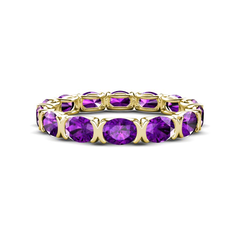 Abigail 2.38 ctw Oval Shape Amethyst Comfort fit Eternity Band 
