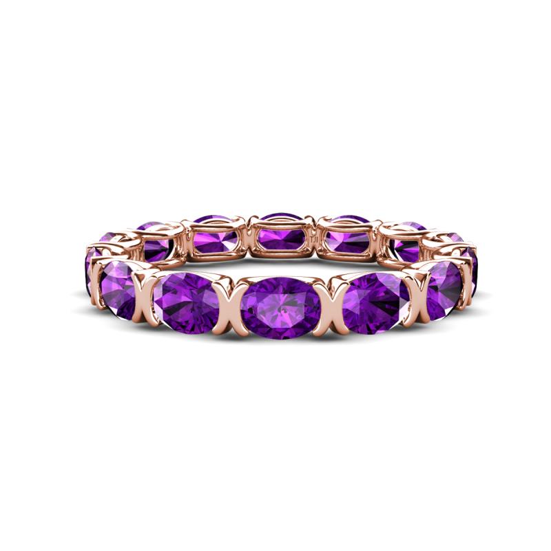Abigail 2.38 ctw Oval Shape Amethyst Comfort fit Eternity Band 