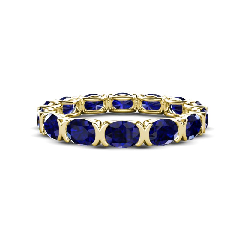 Abigail 3.08 ctw Oval Shape Blue Sapphire Comfort fit Eternity Band 