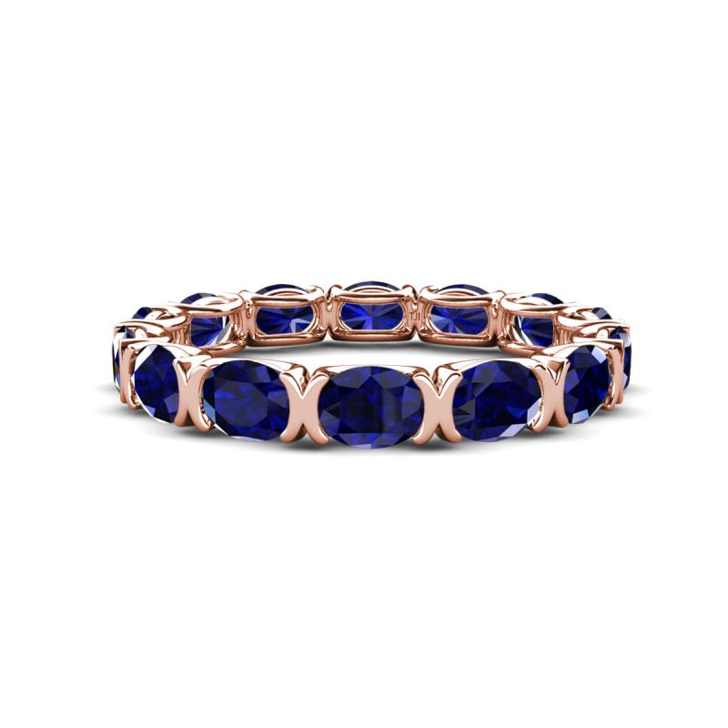 Abigail 3.08 ctw Oval Shape Blue Sapphire Comfort fit Eternity Band 