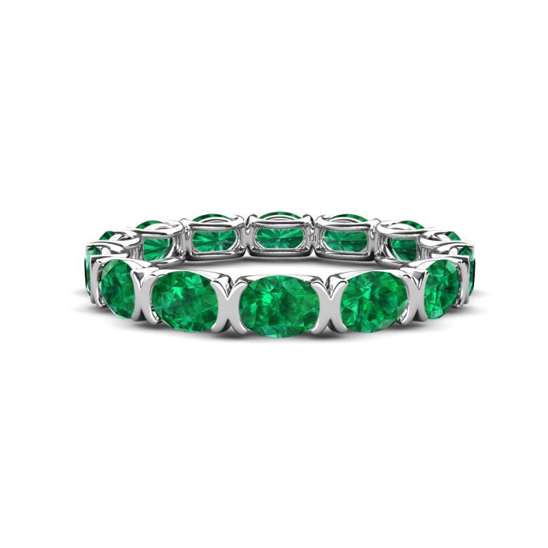Abigail 2.52 ctw Oval Shape Emerald Comfort fit Eternity Band 