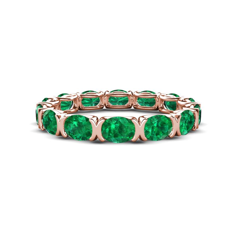 Abigail 2.52 ctw Oval Shape Emerald Comfort fit Eternity Band 