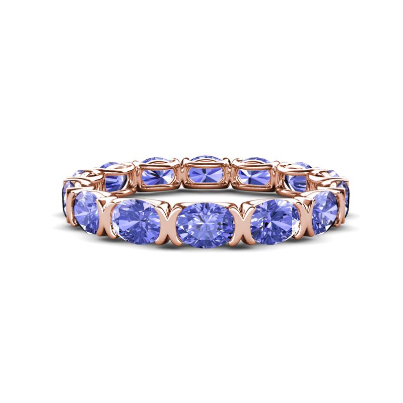 Abigail 2.80 ctw Oval Shape Tanzanite Comfort fit Eternity Band 