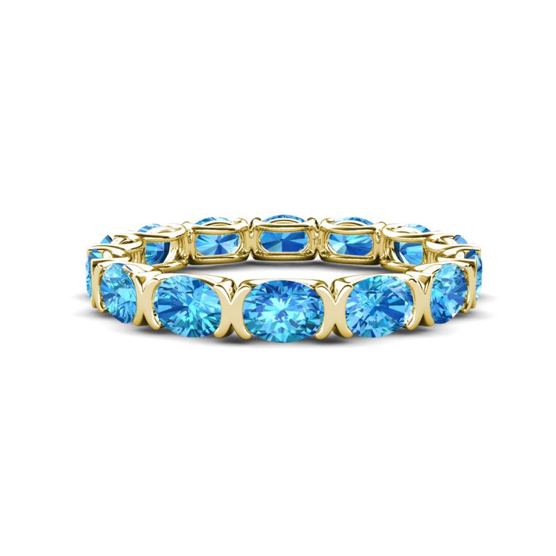 Abigail 2.80 ctw Oval Shape Blue Topaz Comfort fit Eternity Band 
