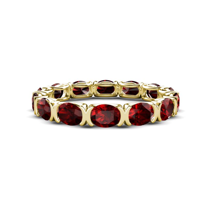 Abigail 2.80 ctw Oval Shape Red Garnet Comfort fit Eternity Band 