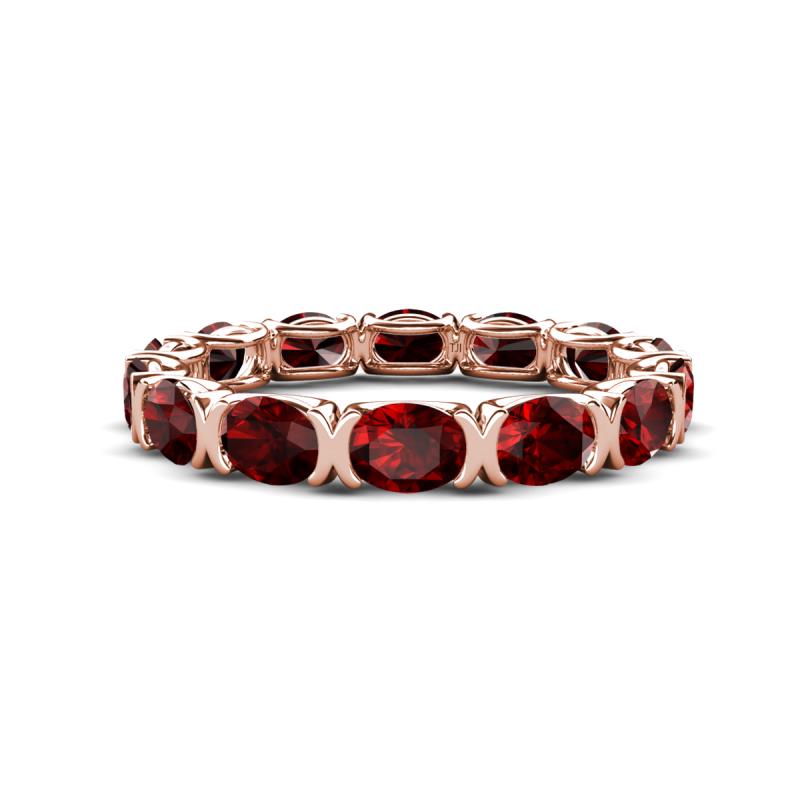 Abigail 2.80 ctw Oval Shape Red Garnet Comfort fit Eternity Band 