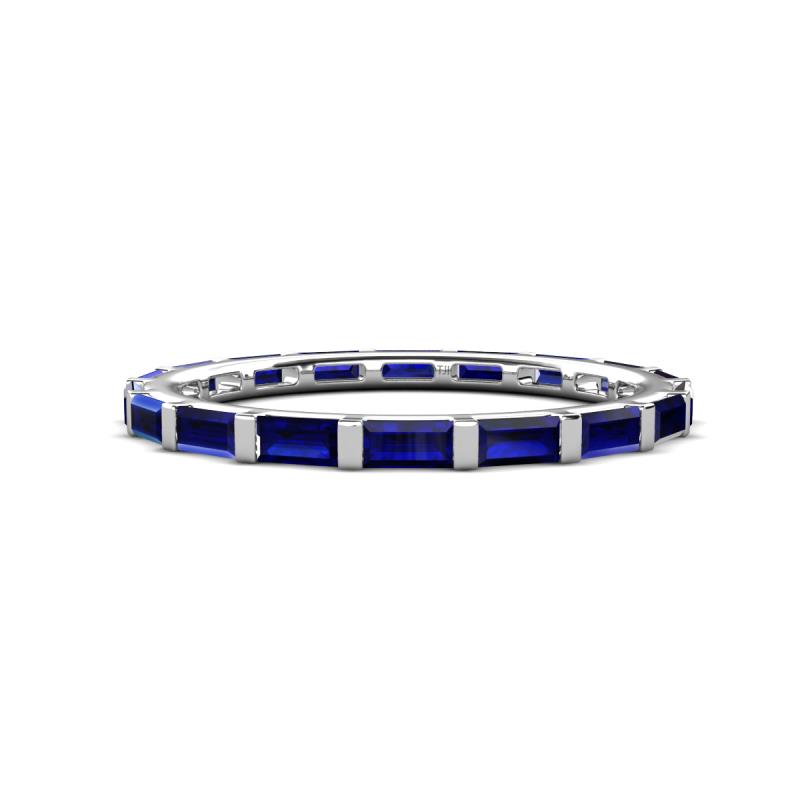 Elise 1.26 ctw Baguette Shape Blue Sapphire Comfort Fit Eternity Band 