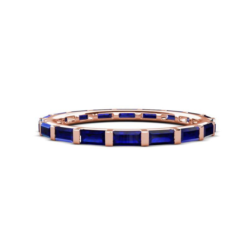 Elise 1.26 ctw Baguette Shape Blue Sapphire Comfort Fit Eternity Band 