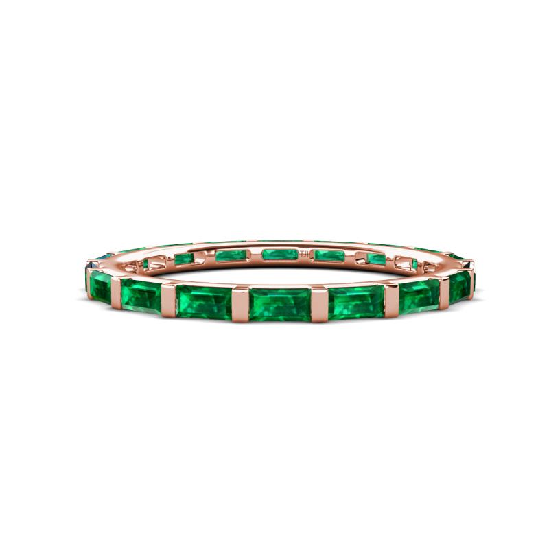 Elise 0.88 ctw Baguette Shape Emerald Comfort Fit Eternity Band 