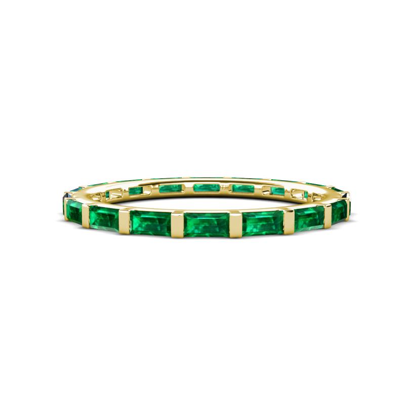 Elise 0.88 ctw Baguette Shape Emerald Comfort Fit Eternity Band 