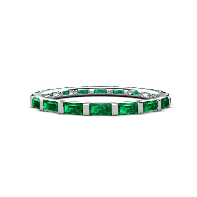 Elise 0.88 ctw Baguette Shape Emerald Comfort Fit Eternity Band 