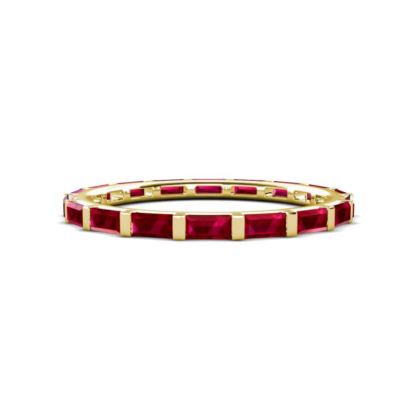 Elise 1.26 ctw Baguette Shape Ruby Comfort Fit Eternity Band 