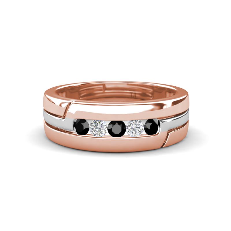 Brandon 0.30 ctw Black Diamond and Natural Diamond High Polished Men Wedding Band (7 mm) 